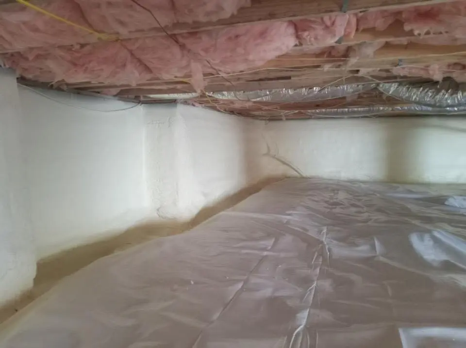 Crawl space encapsulation with closed-cell spray foam for Spray Foam Roofing Repair in Barre